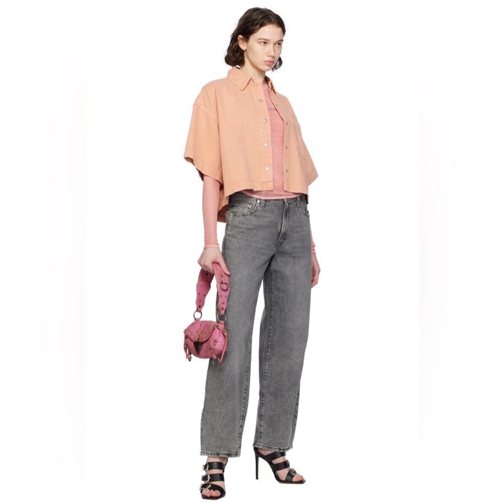NWT AGOLDE - Rona Box Shirt in Pink Salt - Picture 6 of 8